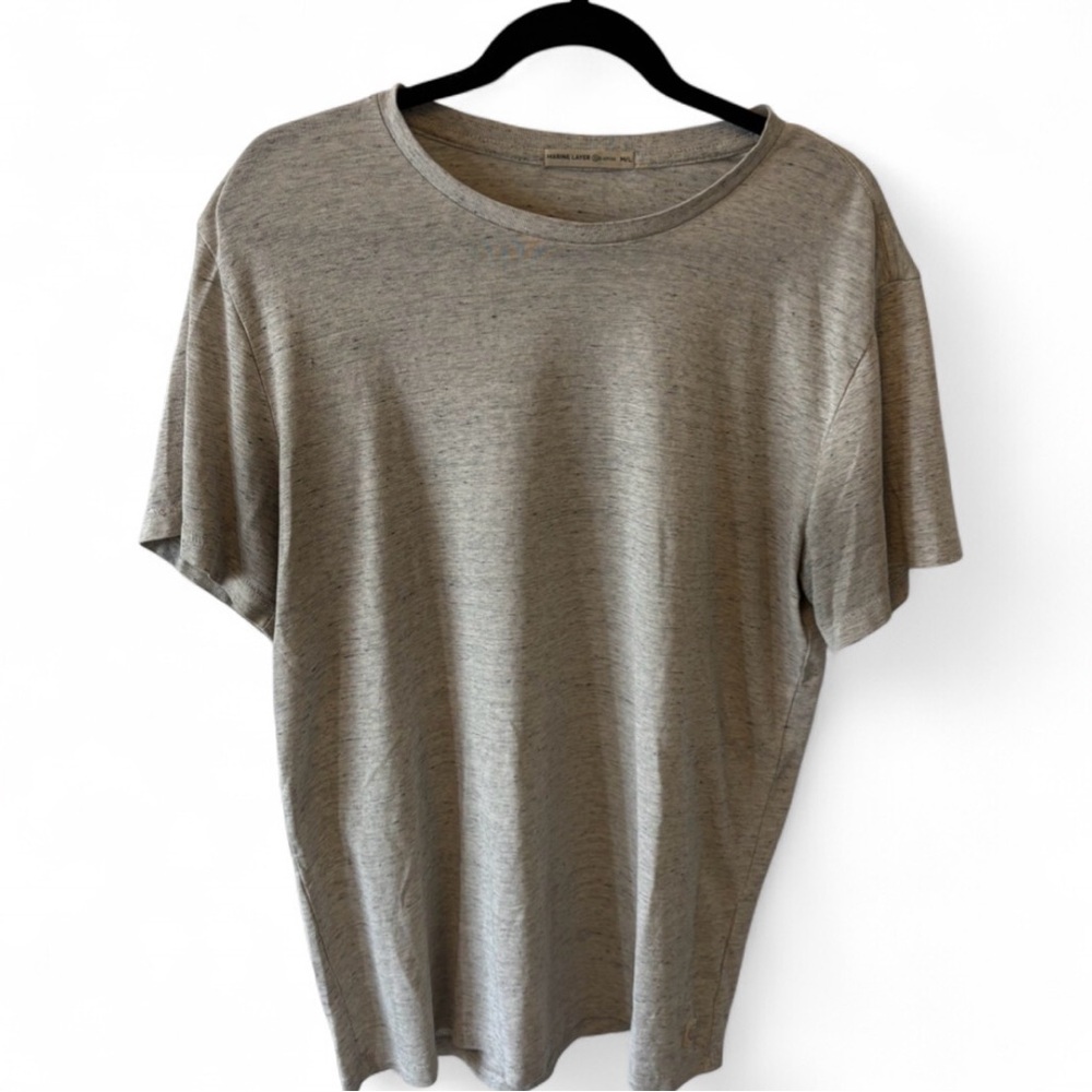Marine Layer Re-spun T-Shirt M/L Oatmeal Gray Cotton Poly Tee Soft